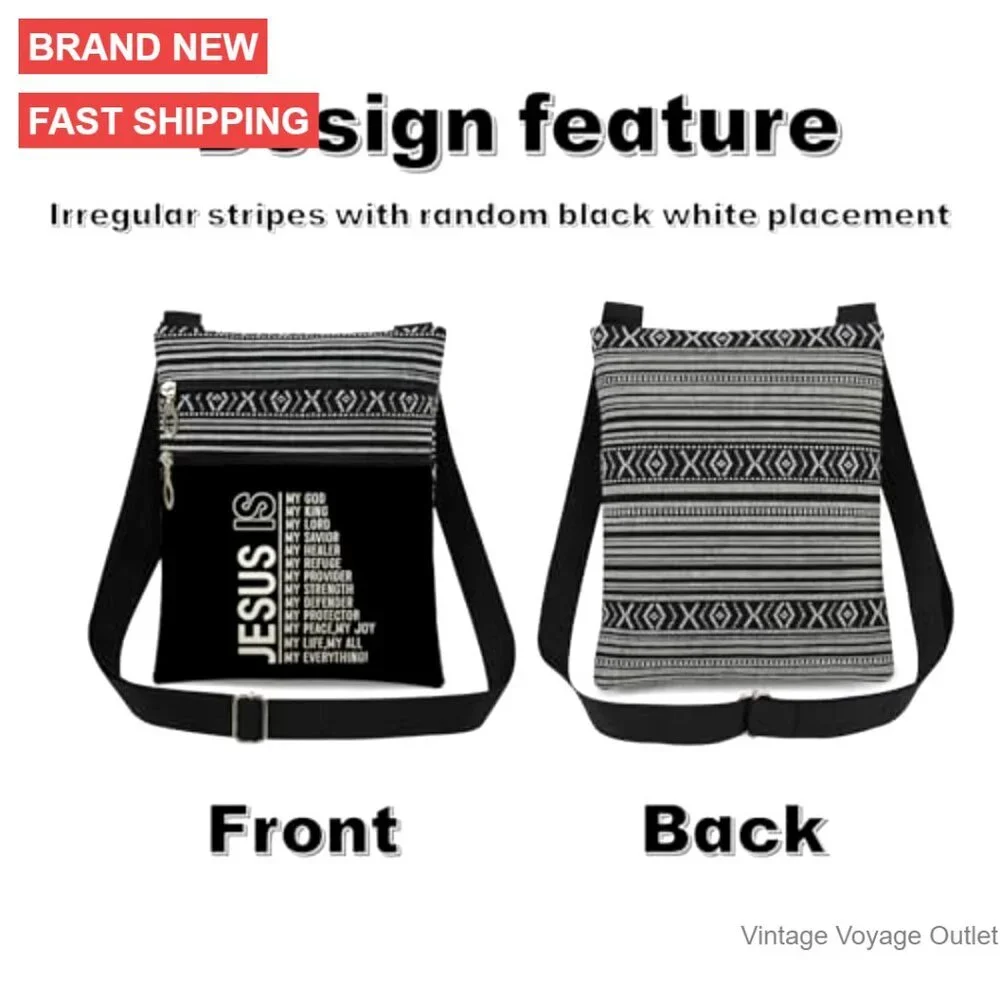 Crossbody Bag Adjustable Strap Dual Compartments Lightweight Polyester